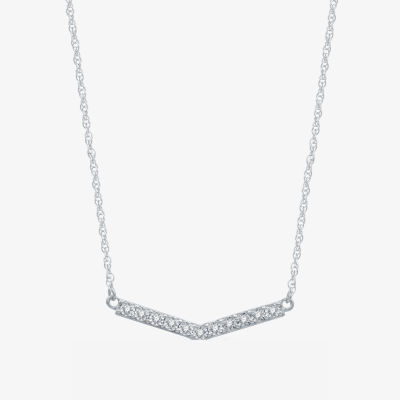 Yes, Please! Womens 1/10 CT. T.W. Mined Diamond Sterling Silver Chevron Necklaces
