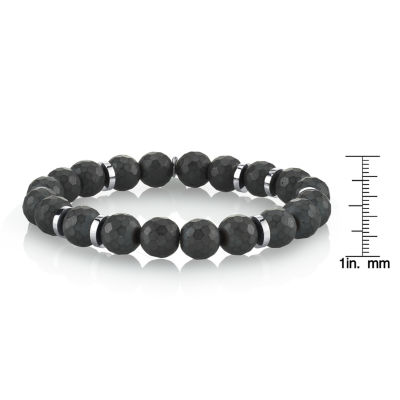 Mens Stainless Steel Beaded Bracelet