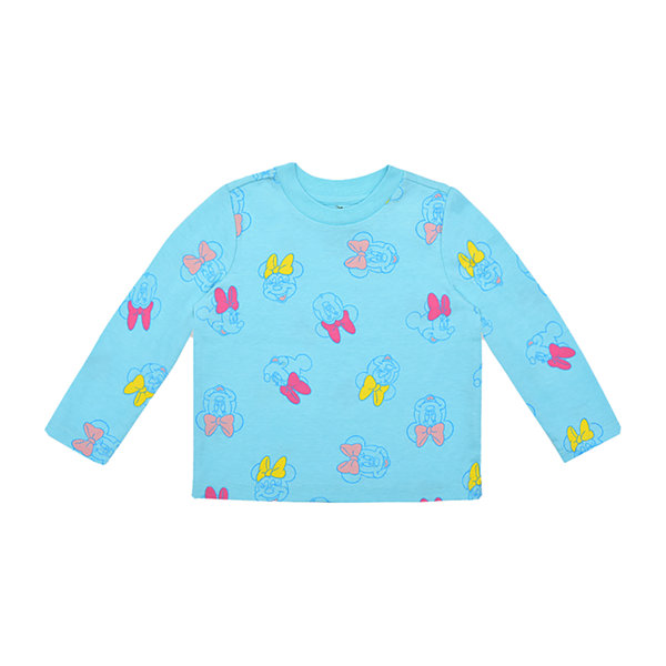 Okie Dokie Baby Girls Crew Neck Minnie Mouse Long Sleeve Graphic T-Shirt