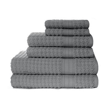 Egyptian Cotton Bath Towel Set of 6-Heavyweight Dark Gray 600 GSM Luxury  Towels