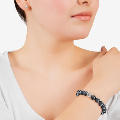 Silver Treasures Bracelet & Stud Earring Genuine Stone Red Sterling 2-pc. Jewelry Set