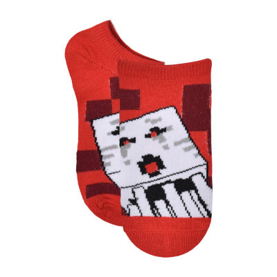 6 Pair No Show Socks Boys Minecraft