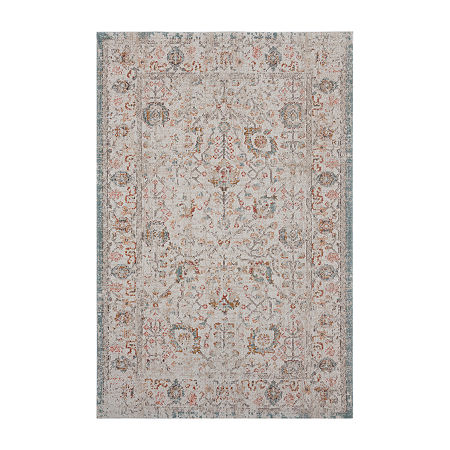 Anica Traditional Floral Filigree Indoor Outdoor Rectangular Area Rug, One Size, Beige