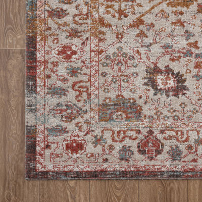 Anica Traditional Floral Filigree Indoor Outdoor Rectangular Area Rug
