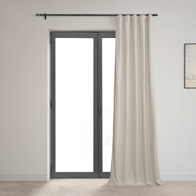 Exclusive Fabrics & Furnishing Dune Textured Cotton Hotel Rod Pocket Back Tab 100% Blackout Single Curtain Panels