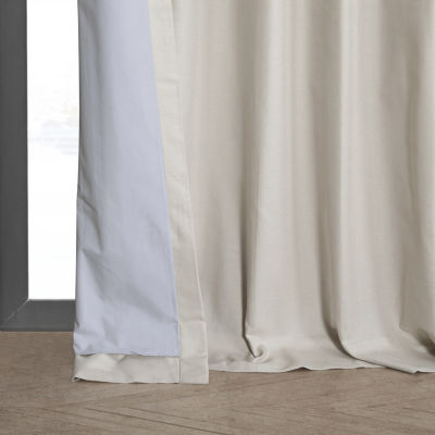 Exclusive Fabrics & Furnishing Dune Textured Cotton Hotel Rod Pocket Back Tab 100% Blackout Single Curtain Panels