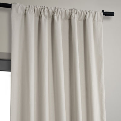 Exclusive Fabrics & Furnishing Dune Textured Cotton Hotel Rod Pocket Back Tab 100% Blackout Single Curtain Panels