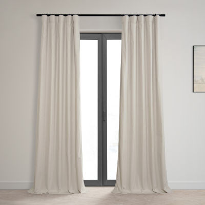 Exclusive Fabrics & Furnishing Dune Textured Cotton Hotel 100% Blackout Rod Pocket Back Tab Single Curtain Panel