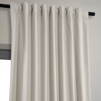 Exclusive Fabrics & Furnishing Dune Textured Cotton Hotel 100% Blackout Rod Pocket Back Tab Single Curtain Panel