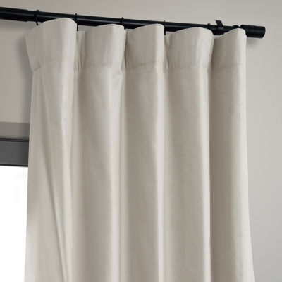 Exclusive Fabrics & Furnishing Dune Textured Cotton Hotel Rod Pocket Back Tab 100% Blackout Single Curtain Panels