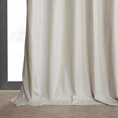 Exclusive Fabrics & Furnishing Dune Textured Cotton Hotel 100% Blackout Rod Pocket Back Tab Single Curtain Panel