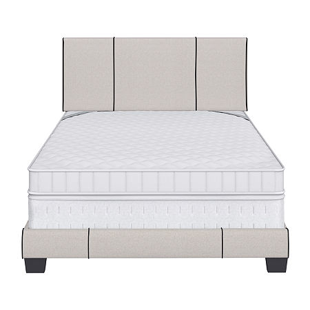 LUCENA UPHOLSTERED PLATFORM BED, One Size, Beige