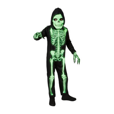 Little & Big  Boys Glow-In-The-Dark Skeleton 4-pc. Costume