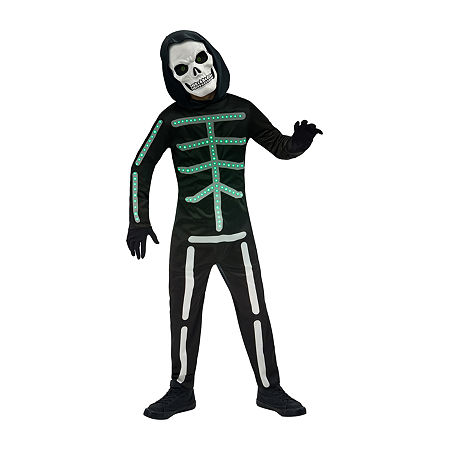 Little & Big Boys Light-Up Skeleton 4-pc. Costume, Large, Black