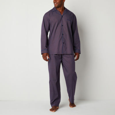 Stafford Mens Big Long Sleeve 2-pc. Pant Pajama Set