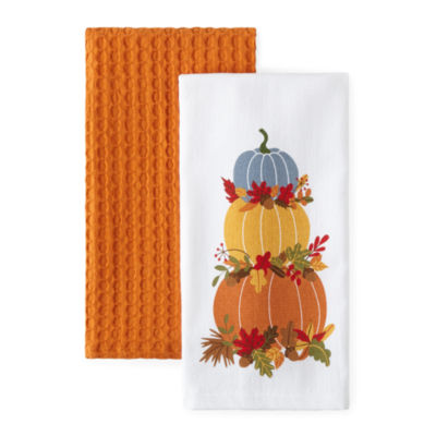 Orange Gingham Pumpkin Fall Personalized Embroidered Kitchen Towel LOC –  Kennesaw Embroidery