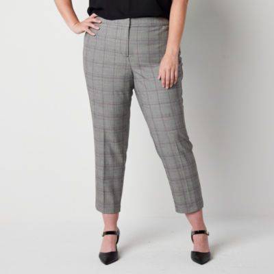 Liz Claiborne-Plus Emma Womens Mid Rise Slim Fit Ankle Pant