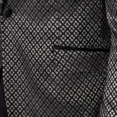 J. Ferrar Mens Diamond Stretch Fabric Super Slim Fit Tuxedo Jacket