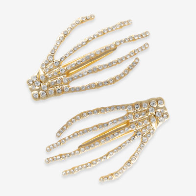 Mixit Halloween Gold Tone Skeleton Hands 2-pc. Barrette