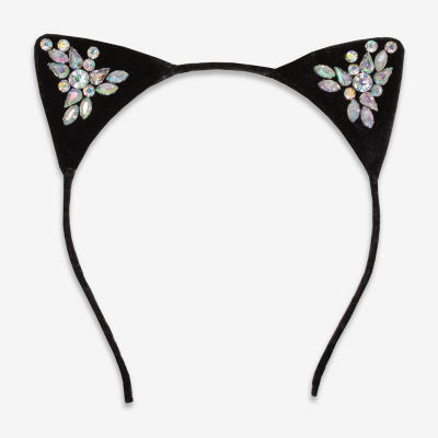 Mixit Halloween Black Jeweled Cat Ears Womens Headband