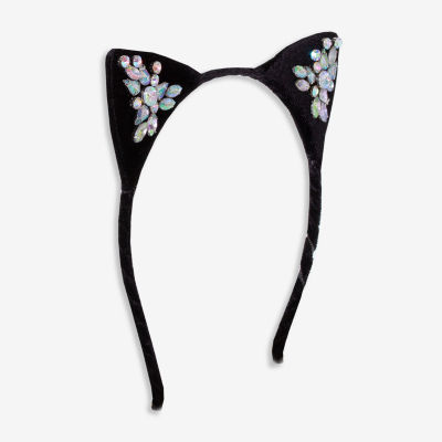 Mixit Halloween Black Jeweled Cat Ears Womens Headband