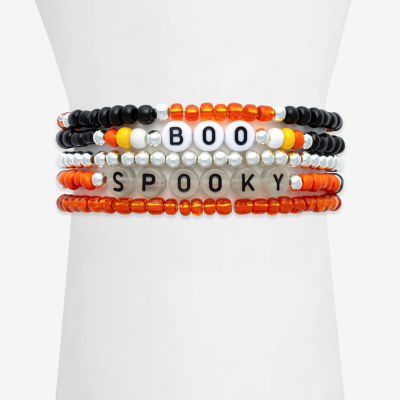 Mixit Halloween Boo Spooky 5-pc. Glass 6 1/2 Inch Bracelet Set