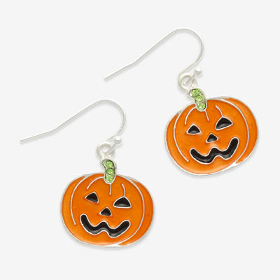 Mixit Halloween Pumpkin Glass Drop Earrings