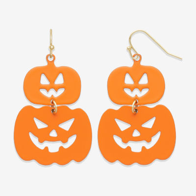 Mixit Halloween Stacked Pumpkins Drop Earrings