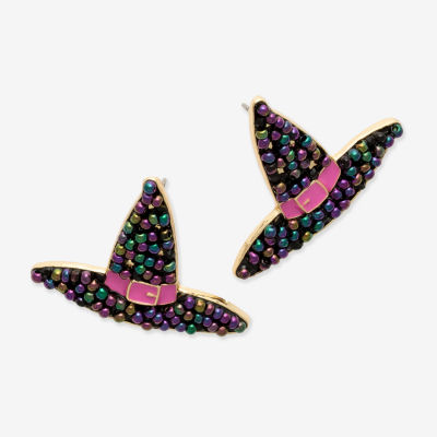 Mixit Halloween Witch Hat Glass 32.8mm Stud Earrings