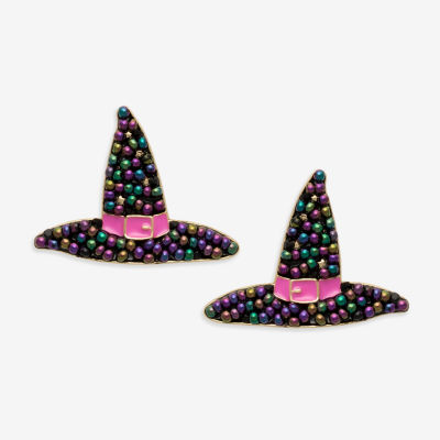 Mixit Halloween Witch Hat Glass 32.8mm Stud Earrings