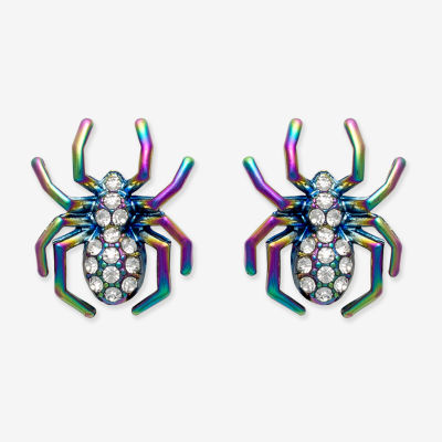 Mixit Halloween Spider Glass 18.7mm Stud Earrings