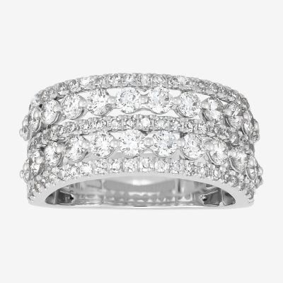 (H-I / Si1-Si2) 5.5MM 2 CT. T.W. Lab Grown White Diamond 10K Gold Anniversary Band