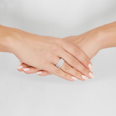 (H-I / Si1-Si2) Womens 5.5MM 2 CT. T.W. Lab Grown White Diamond 10K Gold Anniversary Band