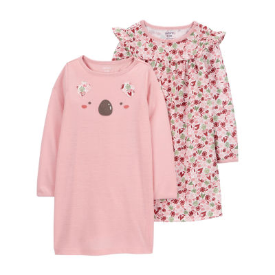 Carter's Little & Big Girls Round Neck Long Sleeve 2-pc. Nightgown