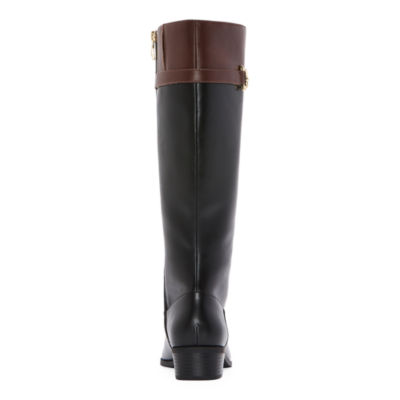 Liz Claiborne Womens Faron Stacked Heel Riding Boots