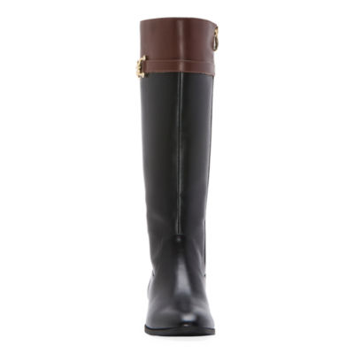 Liz Claiborne Womens Faron Stacked Heel Riding Boots