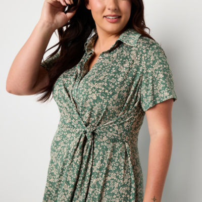 Clearance perceptions short sleeve fit flare dress Top Sellers