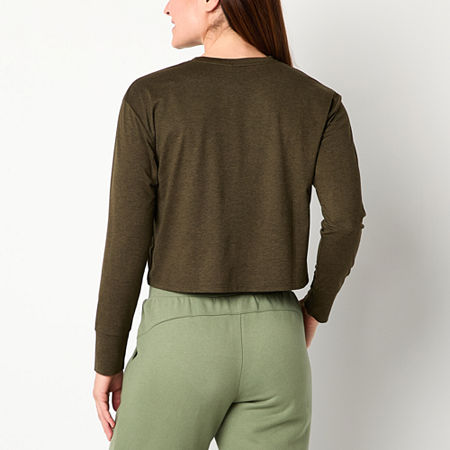 Thumbnail 2 of Xersion Womens Everyday Crew Neck Long Sleeve T-Shirt, Petite Xx-large, Green
