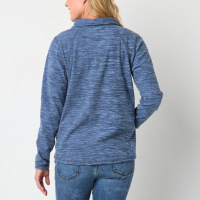 St. John's Bay Womens Mock Neck Long Sleeve Adaptive Easy-on + Easy-off Sweatshirt