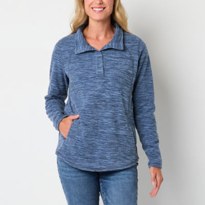 St. John's Bay Womens Mock Neck Long Sleeve Adaptive Easy-on + Easy-off Sweatshirt