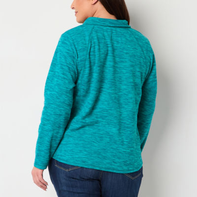 St. John's Bay Plus Polar Fleece Womens Long Sleeve Sweatshirt