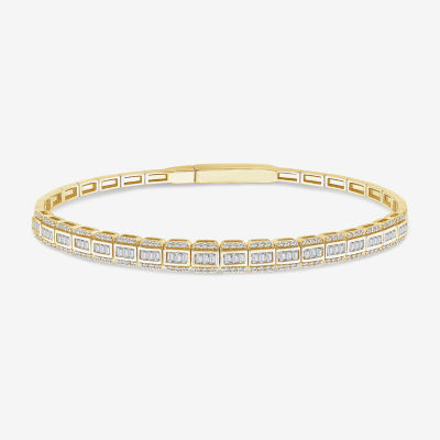 CT. T.W. Natural White Diamond 14K Gold Bangle Bracelet