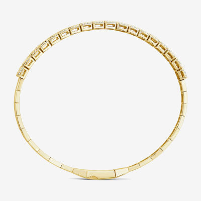 CT. T.W. Natural White Diamond 14K Gold Bangle Bracelet