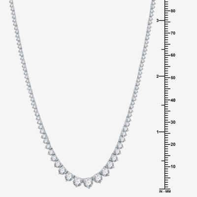 H-I / I1) Womens CT. T.W. Lab Grown Diamond 10K or 14K Gold Tennis Necklaces