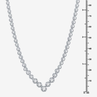 H-I / I1) Womens CT. T.W. Lab Grown Diamond 10K or 14K Gold Tennis Necklaces