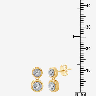 Ever Star (G / SI1-SI2) Lab-Grown Diamond 14K Gold Over SIlver Circle Round Drop Earrings