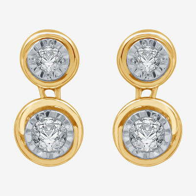 Ever Star (G / SI1-SI2) Lab-Grown Diamond 14K Gold Over SIlver Circle Round Drop Earrings