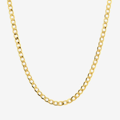 Made in Italy 10K Gold Inch Semisolid Curb Chain Necklace