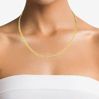 Made in Italy 10K Gold Inch Semisolid Curb Chain Necklace