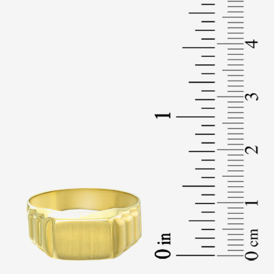 Mens 10K Gold Round Signet Ring